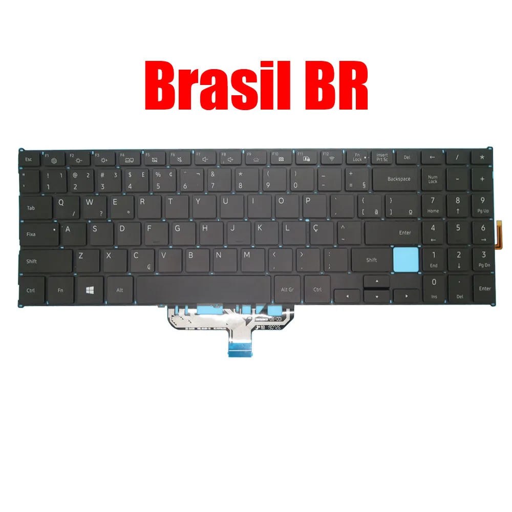 Teclado para Notebook com Retroiluminação para Samsung Apto para Samsung Np750xbe Np750xbv Np760xbv Np760xbe 750xbe 750xbv 760xbv 760xbv 750xbv 760xbv Brasil Novo