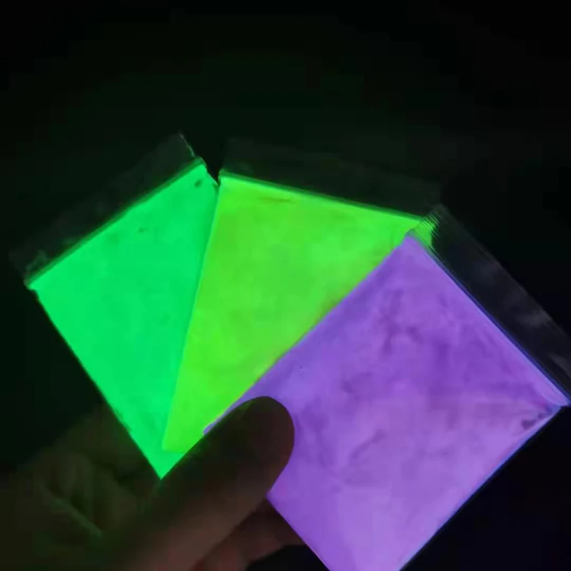 Nail Powder Luminous Pigment 10g/Bag Glowing Luminescent Powder-Phosphor Pigment Noctilucent Long-Lasting Glow in Dark Dust Nail Enamel Powder DIY Glow Powder