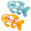 Color Kids 1PC Silicone Baby Teether Toy Food Grade Fish Chewing Toy Newborn Gift BPA Free Teething Ring For Toddler Baby Stuff 1