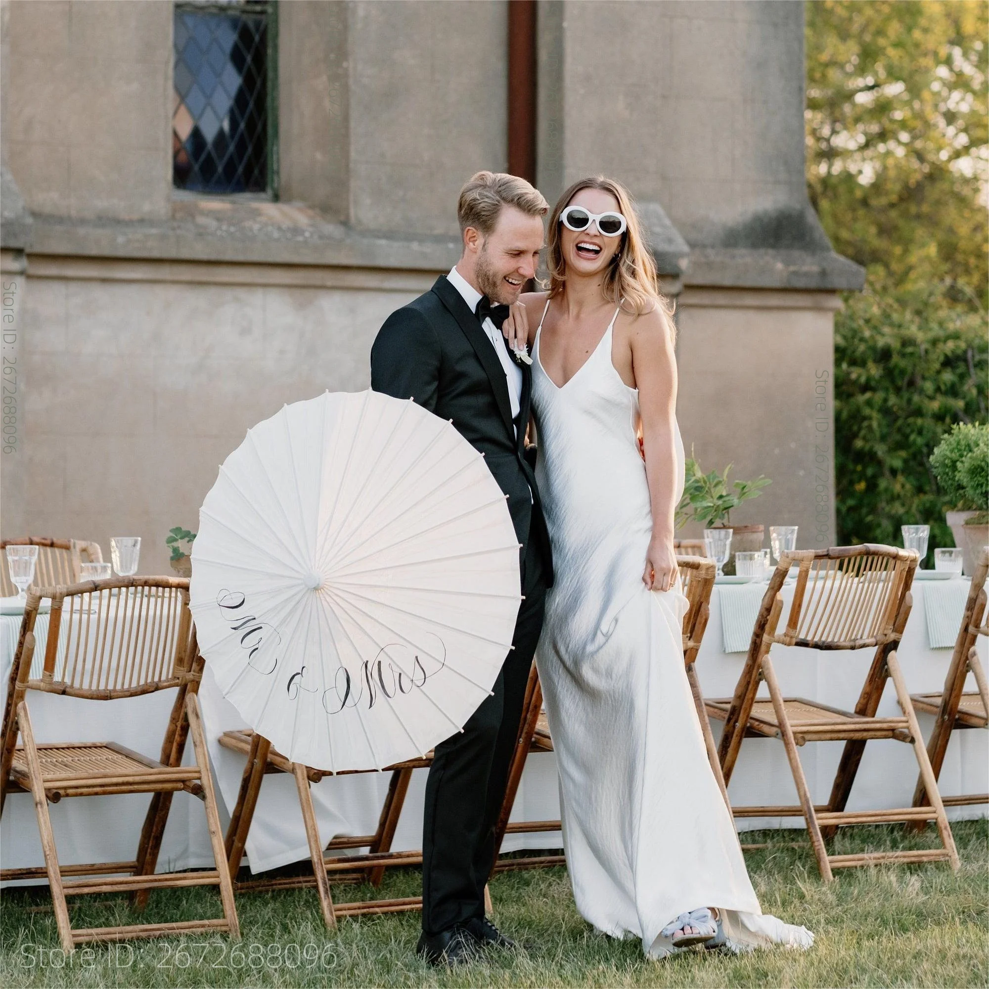 5/12/16PCS Paper Parasol Wedding Paper Umbrella Party Favor 60/80cm White Umbrellas for Bridal Shower Centerpieces Photo Props 2