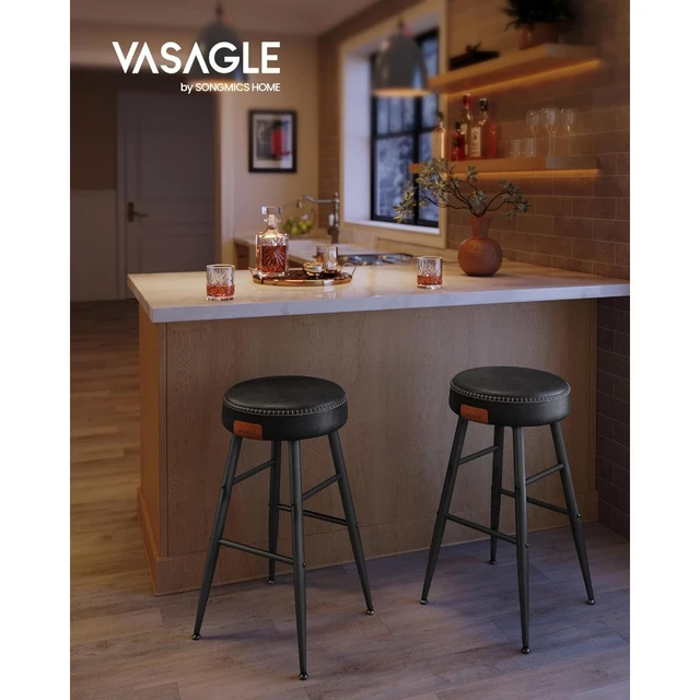 VASAGLE Echo Collection Bar Stools Set of 2, Kitchen Counter Stools,  Breakfast Stools, Home Bar Dining Room - AliExpress