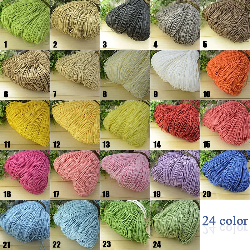 600M Colorful Natural Raffia Straw Yarn for Hand Knit Crochet Summer Hat Handbag Straw Hat Organic Raffia Diy Crochet Material 6