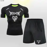 Men's Rashguard Jiu Jitsu T-Shirt+Pants Set Muay thai Shorts Bjj For Men Kickoxing Jerseys Boxeo T-Shirt Gym Sportwear 2