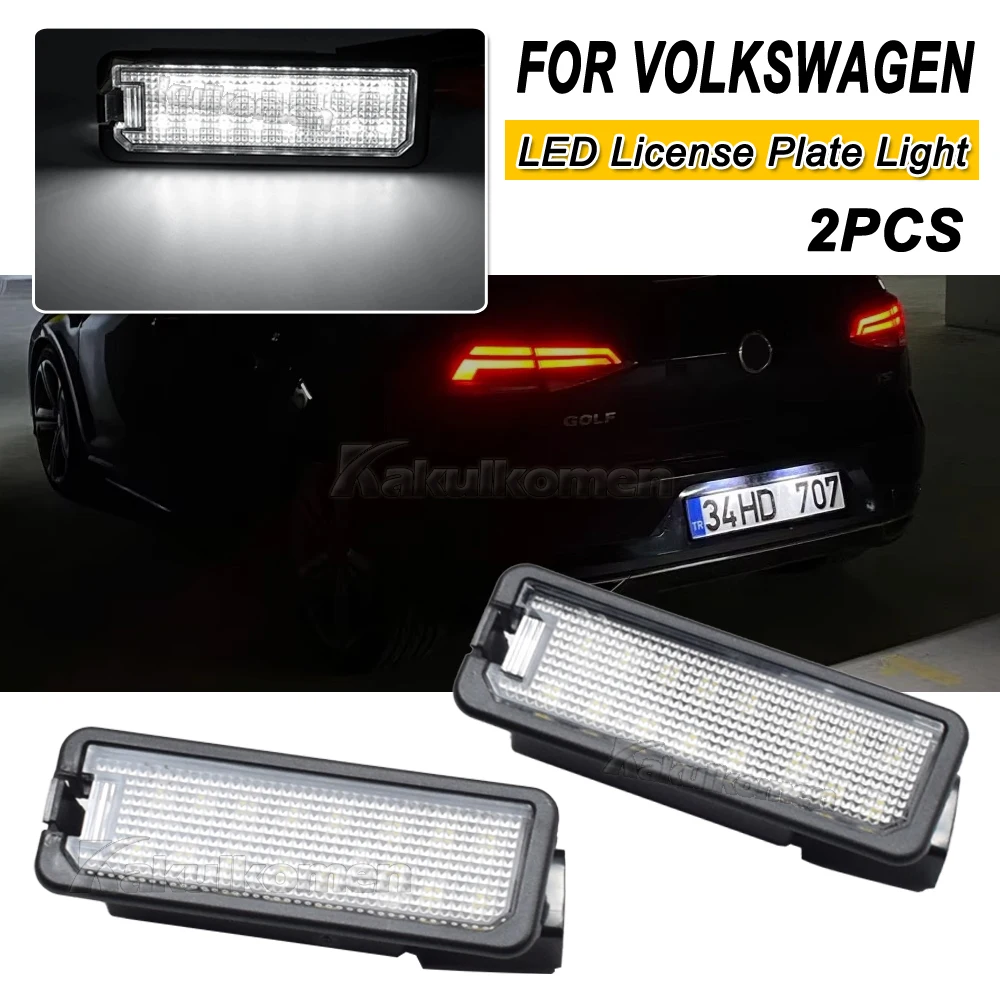 Luce Targa A LED Per VW Golf 4 5 6 MK4 MK5 MK6 Passat Polo Cc Eos Scirocco Luce Targa Smd 18 Canbus Di Alta Qualita Senza Errori 2 Pezzi 90072646