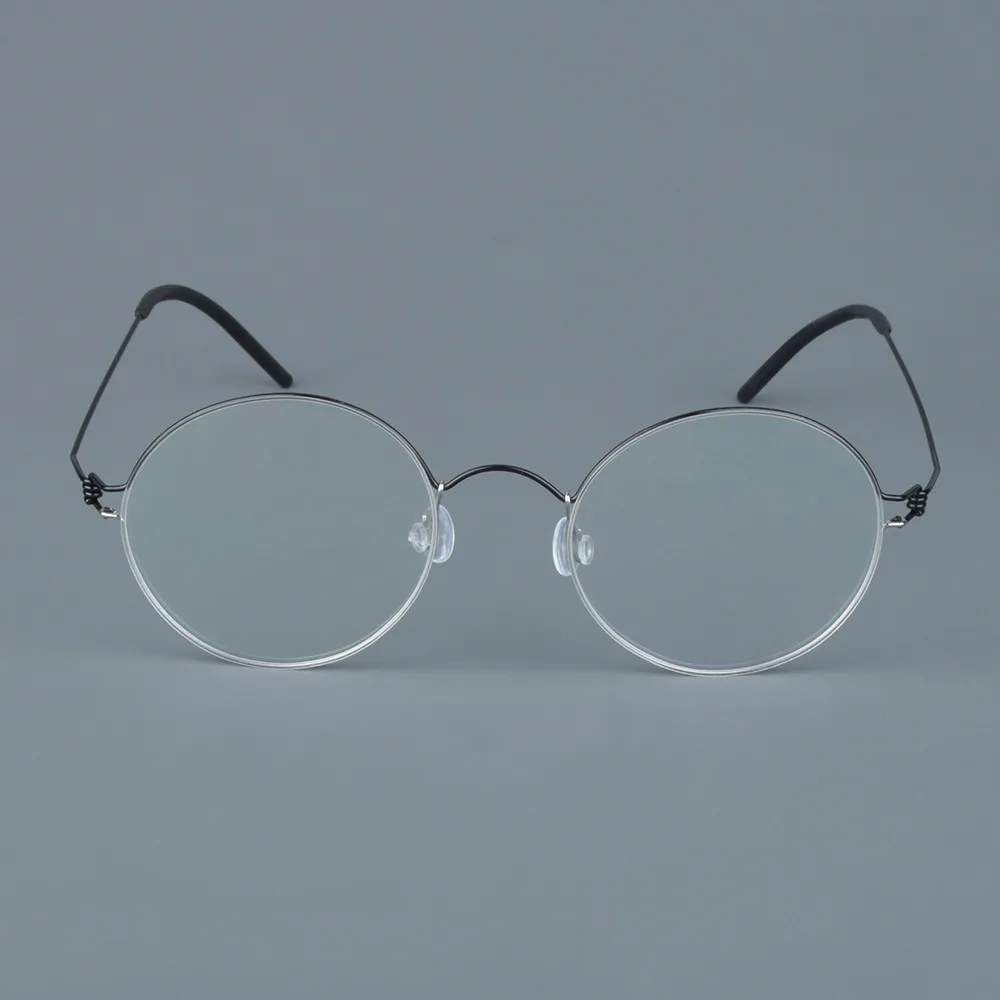 Retro circular line pure titanium eyeglass frame, ultra light and small face
