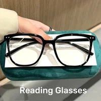 Women Stylish Oversized Reading Glasses Unisex Large Frame HD Lens Eyeglasses New Fashion Square Far Sight Eyewear for Female 1