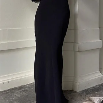 Tossy Fashion For Women Black Long Skirts High Waist Slim Seamless Elegant Ladies Gown Casual Summer 2023 New Female Maxi Skirts