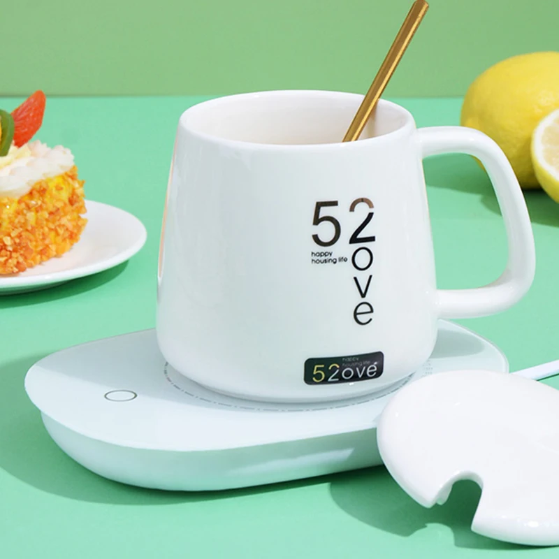 1 PCS heated coffee coaster Electric Heated Coffee Mug Heating Coaster Home Office Milk Tea Water Heating Mat Smart Thermostatic Warmer Pad