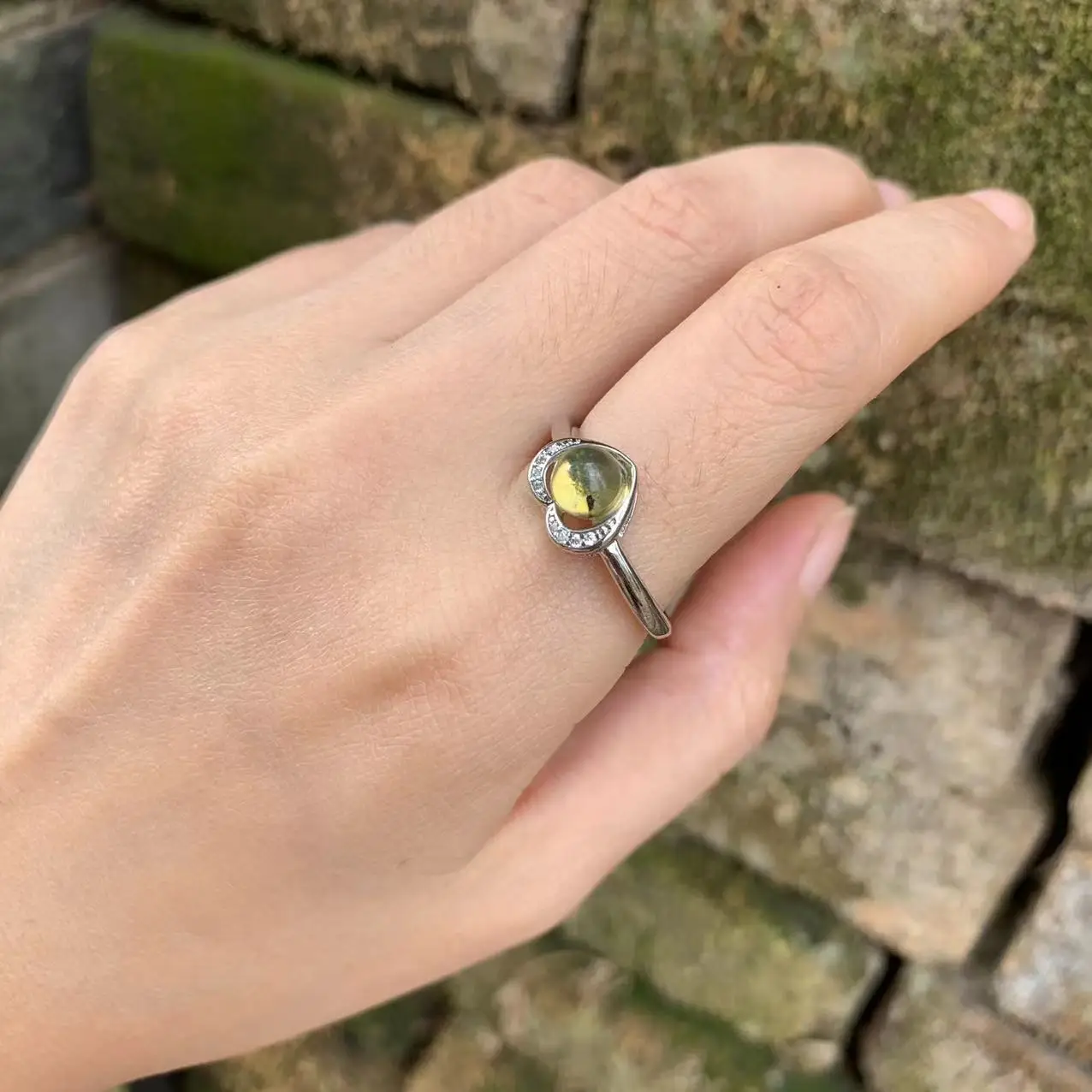 natural amber ring female handmade ring pixiu