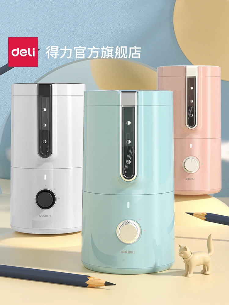 Deli Automatic Electric Pencil Sharpener Type-C USB Charging Fast Sharpen for Colored Sketch Pencils School Supplies Stationery