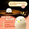 Duck Silicone Night Light for Children With Timer Usb Rechargeable Dimming Touch Lamp Sleeping Bedroom Cartoon Animal Decor Gift 3