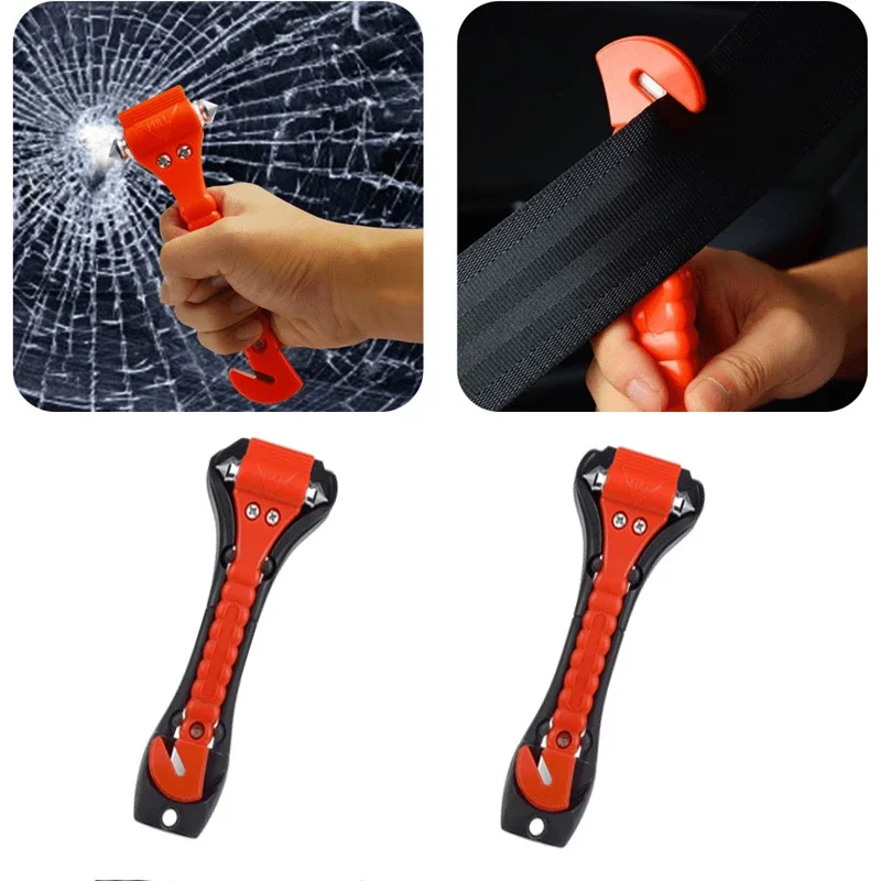 Safety Hammer 1/2PCS Camping Driving Car Seat Belt Cutter 2-in-1 Emergency Break Window Glass Punch Survival Life Rescue Tools