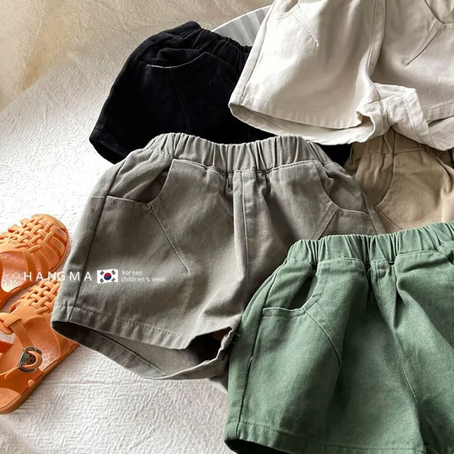 Summer New Kids Boys Casual Pants Children Solid Shorts Baby Girls Cotton Shorts Fashion Toddler Clothes