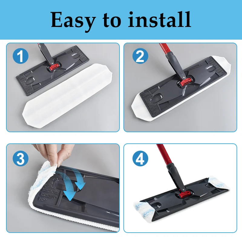 Ersatz-Wischpads für Vileda H2prO / 0-Cedar H2prO, flache Mikrofaser, waschbar, wiederverwendbar, Zubehör für flache Wischmoppköpfe – Detail 5