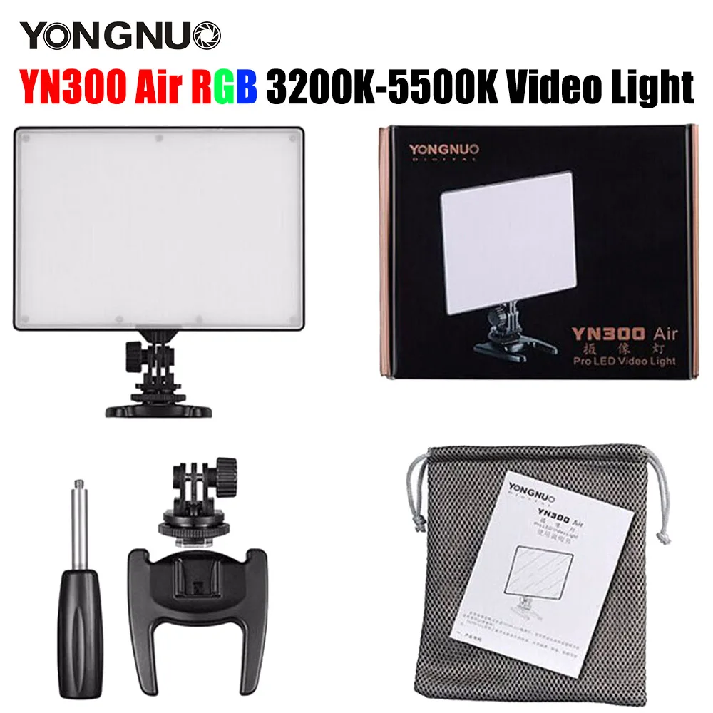 

YONGNUO YN300 Air LED видео свет с регулируемой цветовой температурой 3200K-5600K двухцветный для Canon Nikon Pentax Olympus Samsung