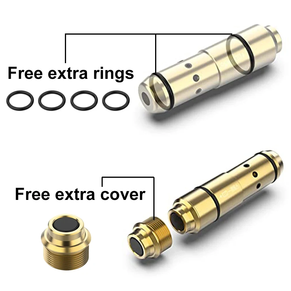 .380ACP Laser Training Bullet Dry Fire Training Cartridge Tactical Red Dot Laser Bore Sight with Battery Cover Airsoft