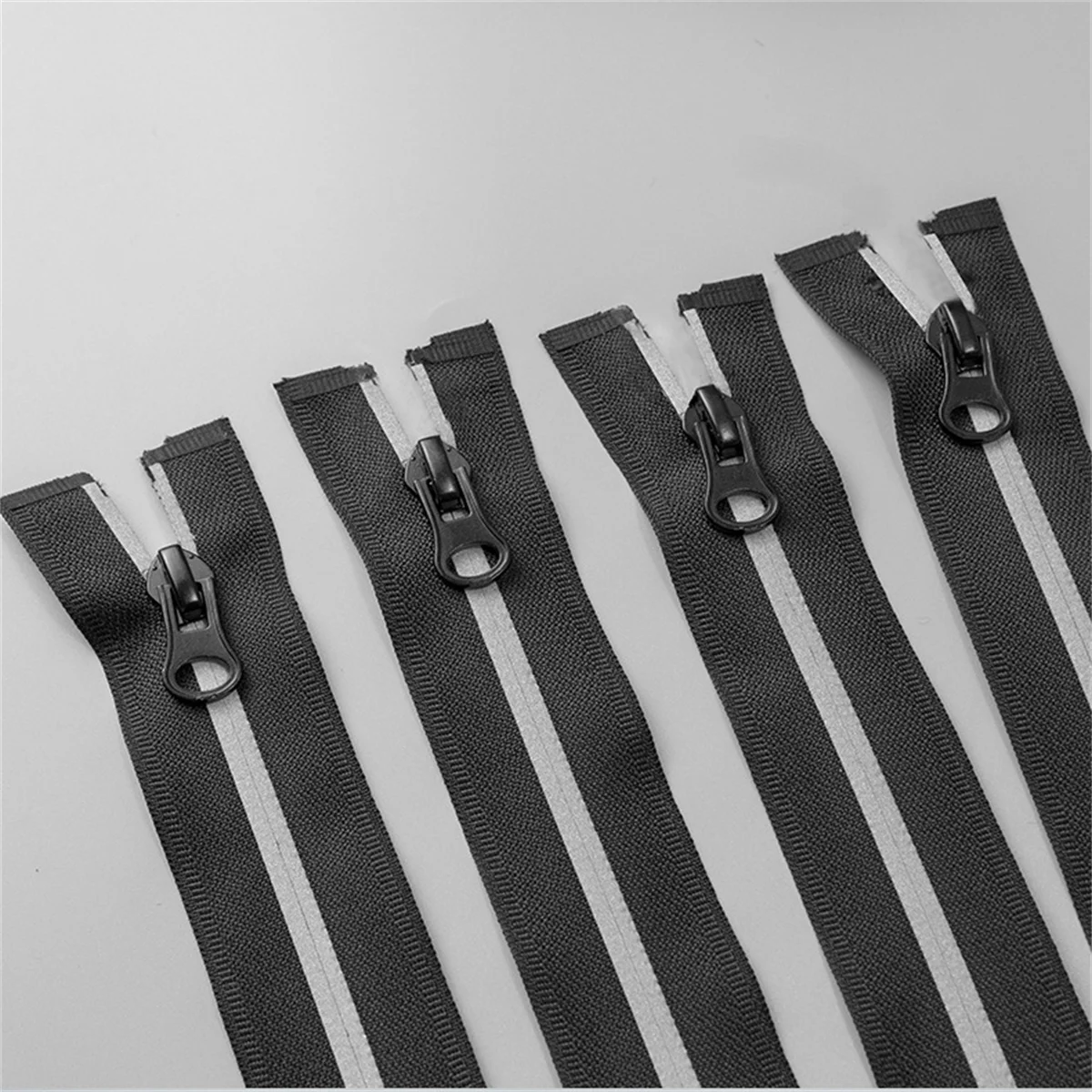 나일론 반사 스트립 지퍼, 야외 하드 쉘 보호 의류, 실버 방지 스트립, 싱글 엔드 지퍼, 5 , 40cm
