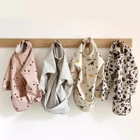 Kids Bibs Cartoon Animal Print Waterproof Bib Baby Food Bib Baby Rice Pocket Accesorios Bebe Long Sleeve Apron 1