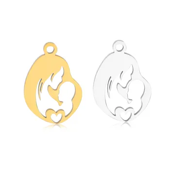 DOOYIO 5 개/몫 DIY 목걸이에 대 한 스테인레스 스틸 할로우 아웃 모성 사랑 매력 펜 던 트 팔찌 쥬얼리 공예 용품 만들기