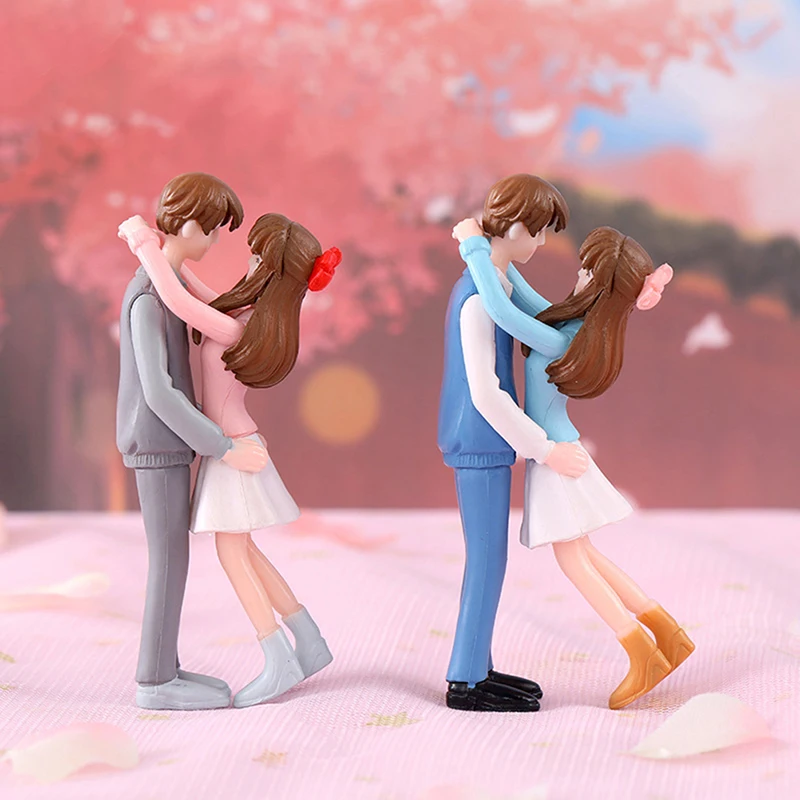 2Pc Mini Romanico Sweety Lover Coppia Figurine Miniature Craft Ornament Fairy Garden Resina Artigianato Regalo Regalo Di San Valentino
