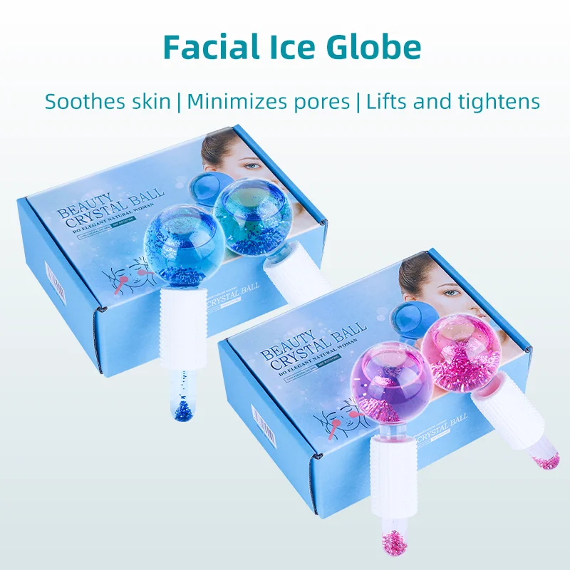 

Large Beauty Ice Hockey Energy Beauty Crystal Ball Facial Cooling Ice Globes Water Wave Face and Eye Massage Skin Care 1pcs 2pcs