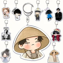 Popular Korean Kpop Band Key Chain Key Ring Keychain for Accessories Bag Seven Agust D Day Pendant Keyring Chains Jewelry Gifts