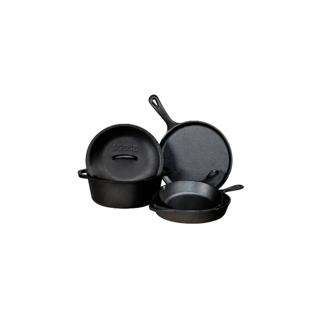 Lodge Cast Iron Seasoned 5-Piece Set with Skillet, Griddle & Dutch