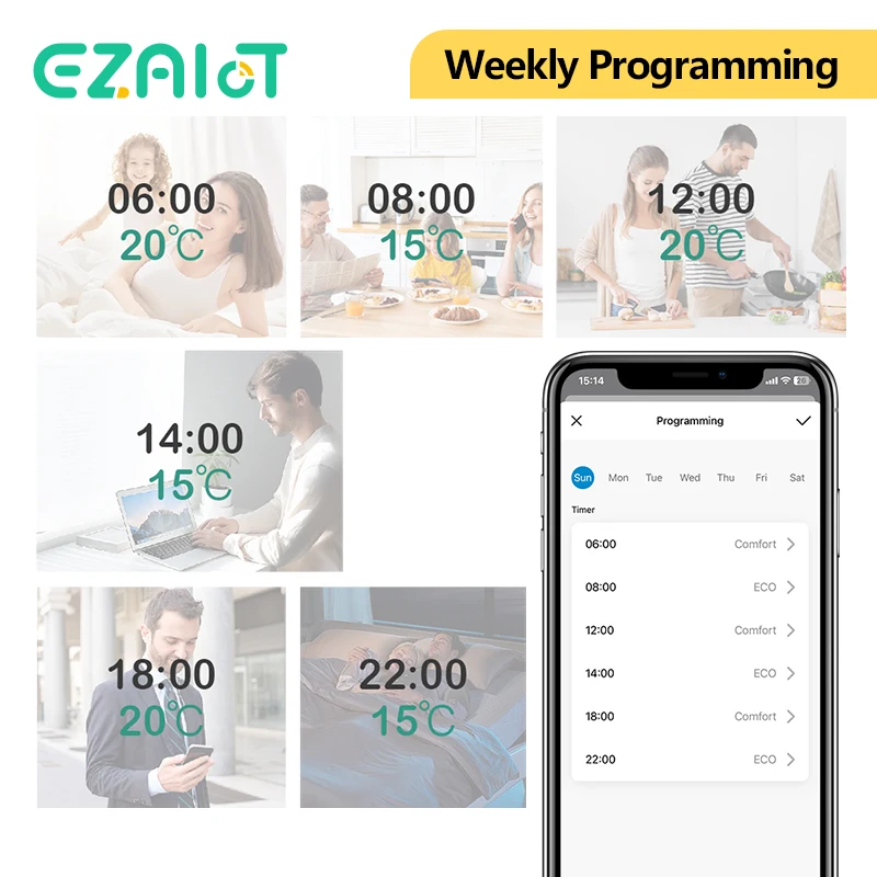 Smart Thermostat EZAIOT Tuya ZigBee Thermostat Radiator Actuator Smart TRV Thermostatic Valve Temperature Controller Support Alexa Google Home