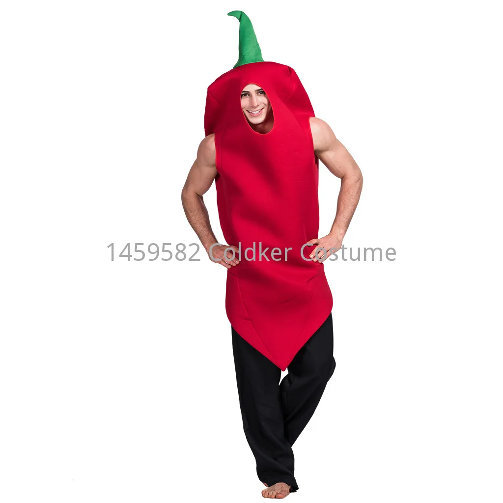 

Adults Halloween Vegetables Cosplay Costumes for Carnival Party Dress Up Unisex Chili Hot Pepper Cosplay Costume