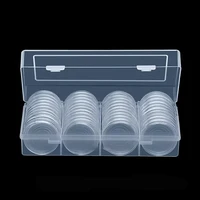 60Pcs Clear Transparent 41mm Coin Capsule Holder Round Boxed Coin Holder Plastic Storage Collectable Display Cases with capsules 2