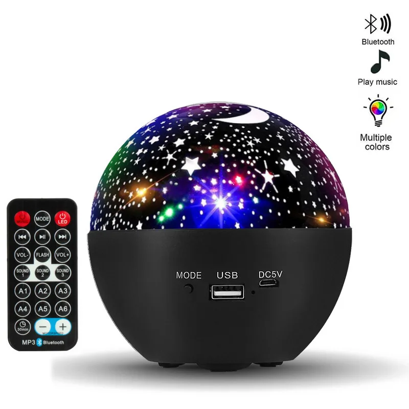 Ocean Wave Projector Star Projector Luci Notturne Con Altoparlante Musicale Bt Per Camerette Per Bambini Sala Giochi Home Theater Ambiance