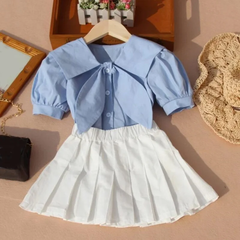 2-16 Years Summer Baby Toddler Teen Girl Blouses And Tops School Uniform Girls White Blouse Kids Cotton Shirt Children's Clothes