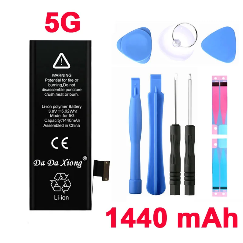 100% Originale Marca Dadaxiong 1440Mah Genuino Li-Ion Accessorio Per Telefono Cellulare Batteria Di Ricambio Per Iphone 5 5G