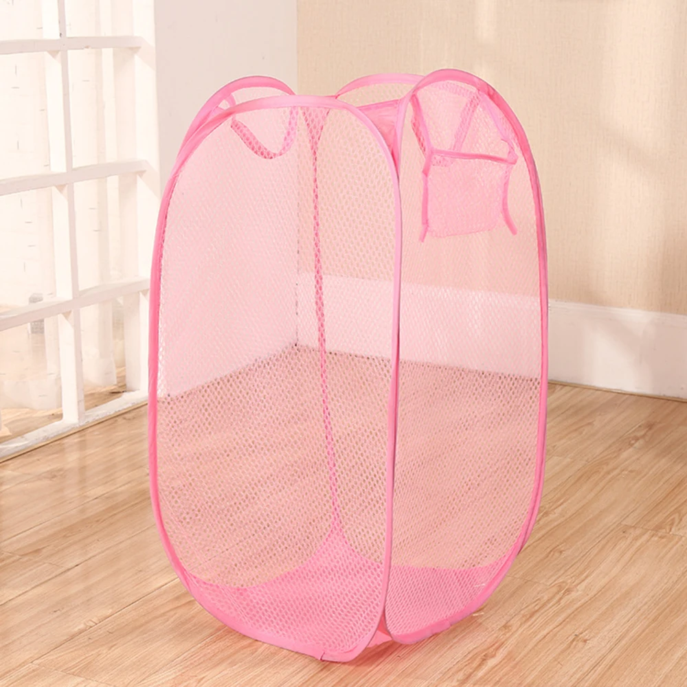 Breathable Foldable Mesh Laundry Basket - Large Capacity