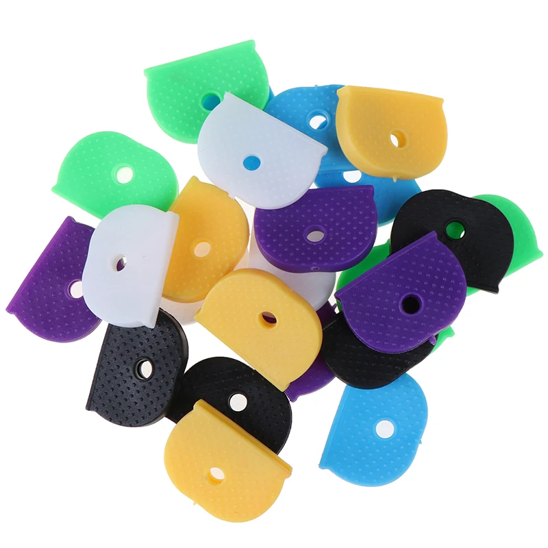 Rubber Soft Keys Locks Cap Topper Head/Caps/Tags/ID Markers Mixed Toppers Elastic Case Keyring Random 1/10/24/32/50Pcs key caps covers
