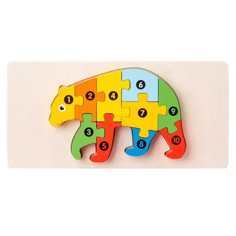 Dinosaur Building Blocks Hand-eye Coordination Cognitive Puzzle Mont Toy Durable Wooden Puzzle Fascinating Puzzle Safe Wooden 6