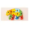 Dinosaur Building Blocks Hand-eye Coordination Cognitive Puzzle Mont Toy Durable Wooden Puzzle Fascinating Puzzle Safe Wooden 6