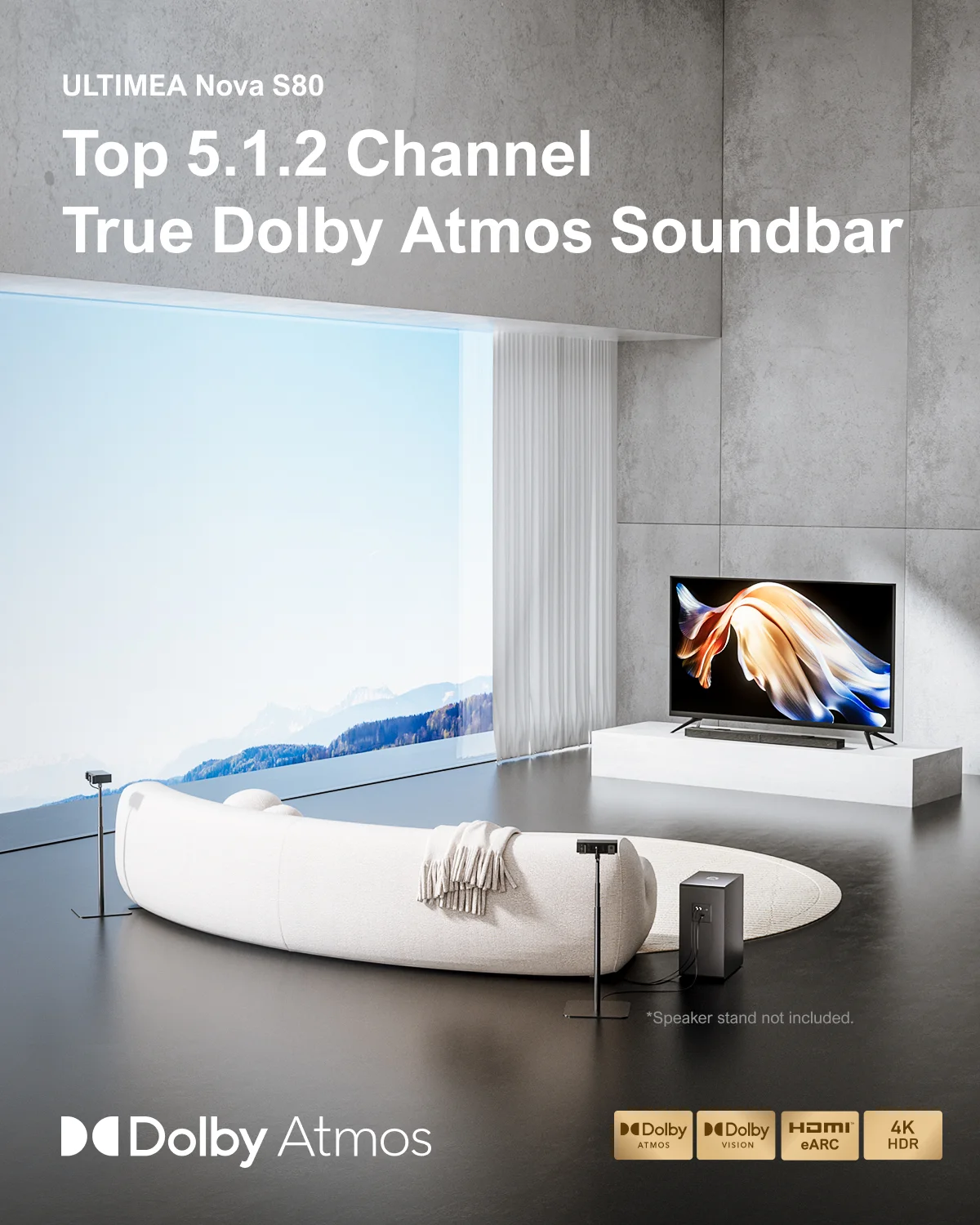 ULTIMEA 5.1.2 Sound Bar with Dolby Atmos,Surround Sound System for Home Cinema with App Control, Home Bluetooth Speaker SoundBar 2