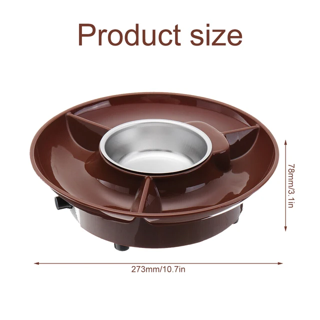 Csokoládé Fondue Edénykészlet Olvadó Edény Elektromos Készítő Tálcával És Villák Leválasztható - Image 5