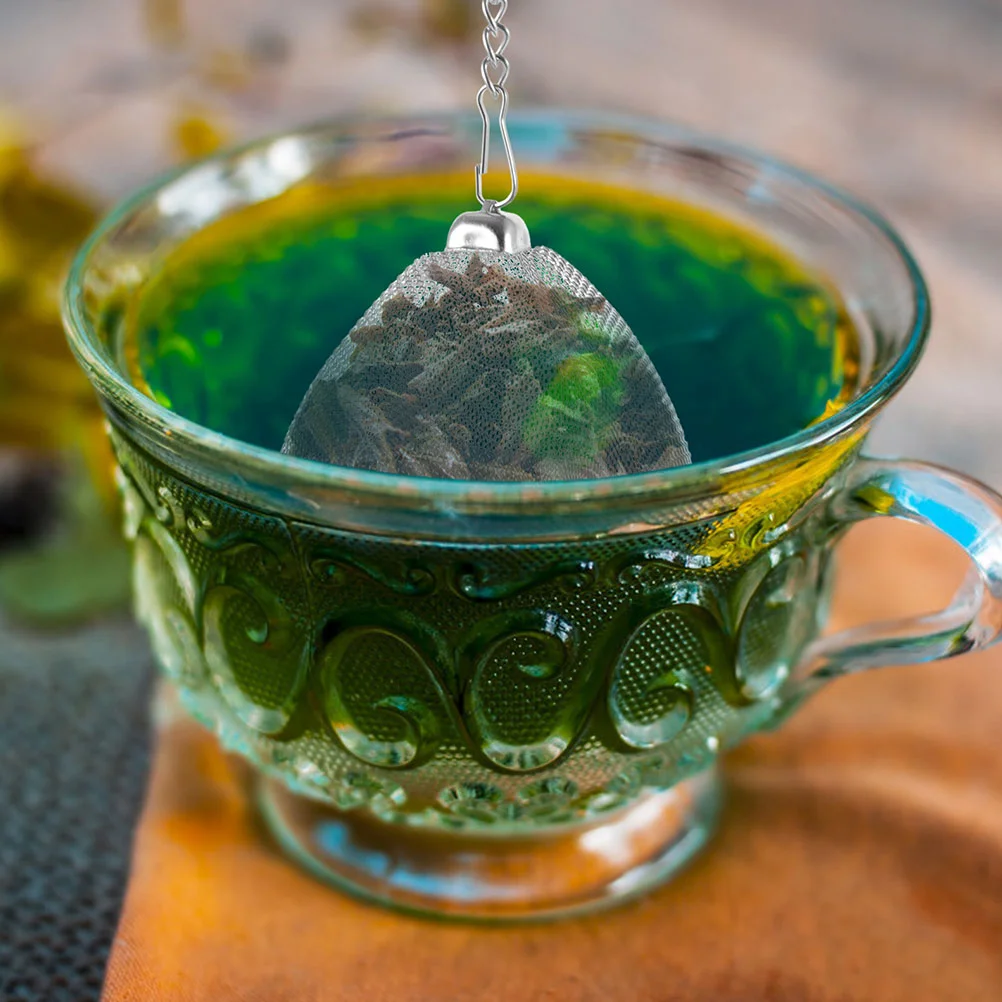 2 Pcs Stainless Steel Tea Strainer Pyramid Tea Infuser Reusable Leaf Filter Holder Small Kitchen Dining Bar Strainers