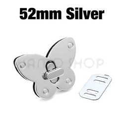 Elegant Metal Butterfly Turn Lock Clasp for Handbag and Purse Crafting (52mm Silver)