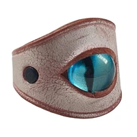 Handmade Blue Evil Eyes Cowhides Leather Ring Adjustable Unisex Ring Fashion Jewelry for Him and Her Daily Wear Ornament 1