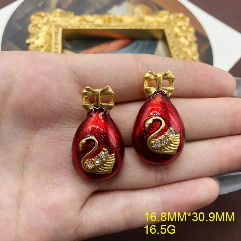 Boucles D'oreilles Style Fabergé – Boules Dentelle Doré, Vintage