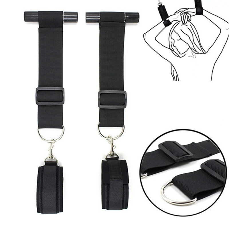 Fetish Hanging On Door Swing Women Handcuffs Shackles On The Door Swing Sex Bondage Couple Flirt Hand Cuffs Adult Game SM SexToy sex toys sex swings