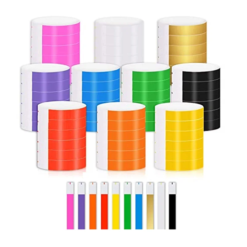 

1000 PCS Paper Wristbands Waterproof Neon Wristbands Wristbands for Events Suitable for Parties, Wristbands(10 Colors)