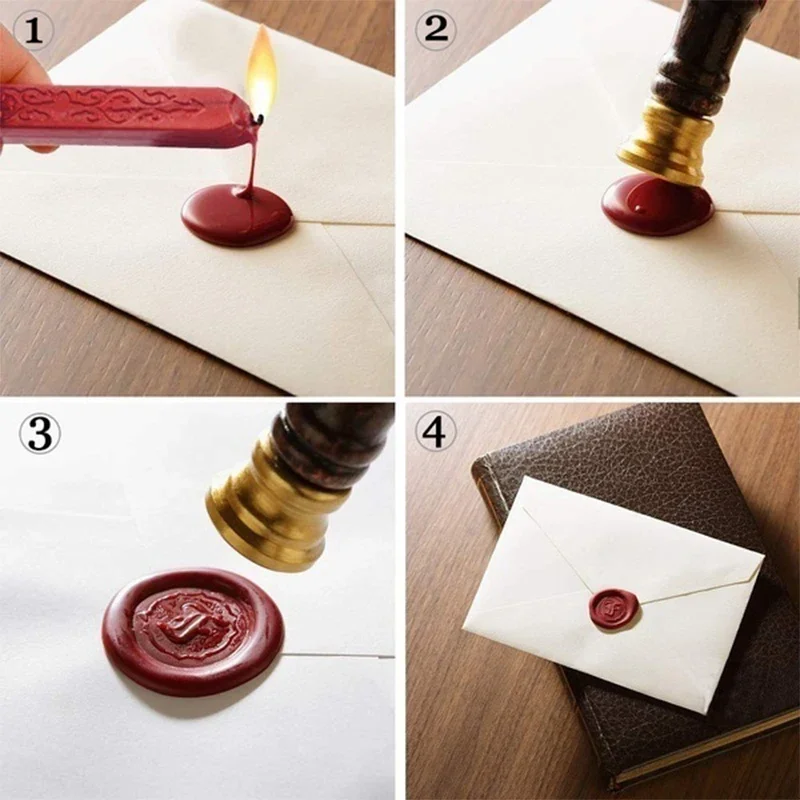 Wax Seal Sticks with Wick for Postage Letter Retro Vintage Seal Stamp