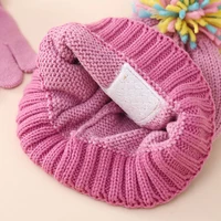 Children's Winter Caps Cartoon Unicorn Knitted Hat Gloves Set Winter Girls' Warm Beanie Mitten Set For Kids 2-6 Years 5