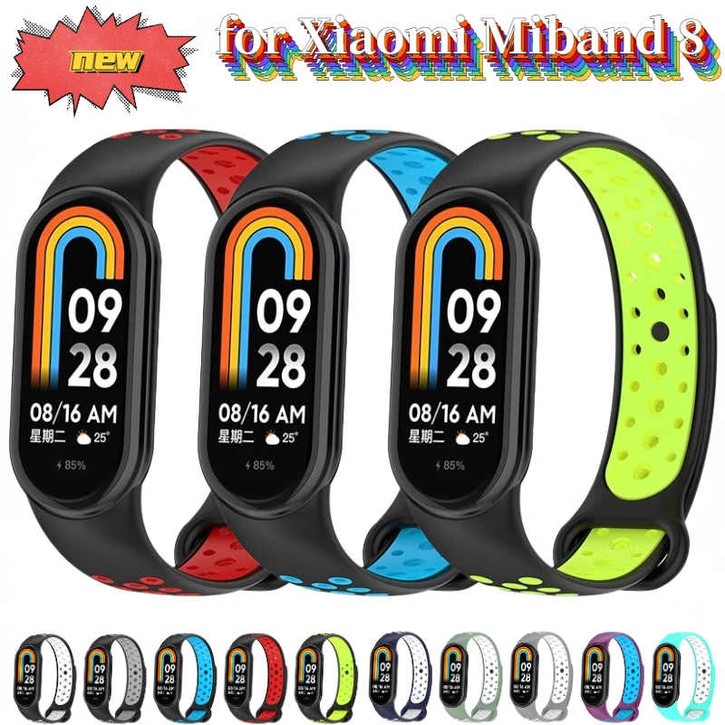 

Silicone Strap for Xiaomi Mi Band 8 Soft Smart Watch Accessory Two-tone Bracelet Wristband for Mi Band 8 Belt Correa Replacement