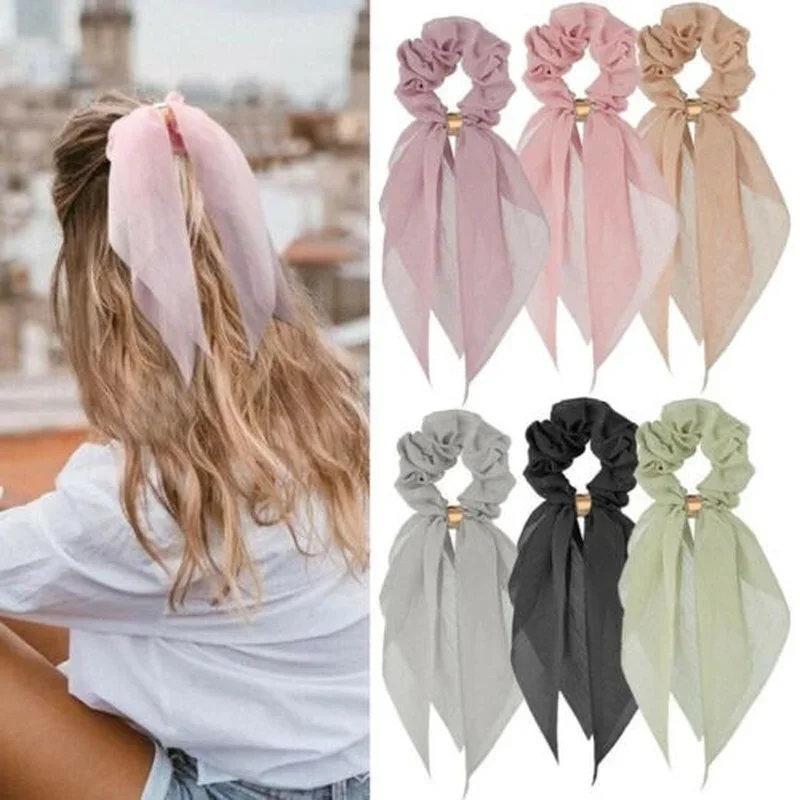 

Headband Ribbon Long Satin Rubber Bands for Hair Elastic Band Korean Silk Scrunchie Headwear Headbands Women's Hair Accessories