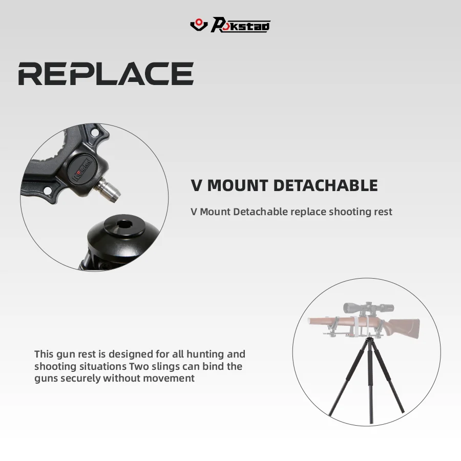 Vector Optics Shooting Stick V Mount Detachable and Can Freely Spin 360 Connect To RokStad Shooting Gun Rest detachable tripod